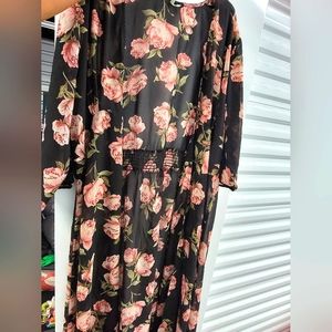 Sheer Pink Rose Kimono Duster